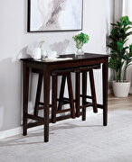 Espresso sturdy wood construction bar table set by Furniture of America additional picture 2