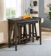 Gray sturdy wood construction bar table set by Furniture of America additional picture 6