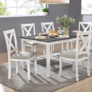 Natural wood grain texture 7 pc. dining table set additional photo 5 of 4