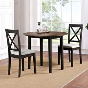 Dark oak/ walnut finish 3 pc. dining table set w/ drop leaf mechanism by Furniture of America additional picture 2