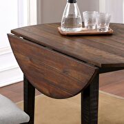 Dark oak/ walnut finish 3 pc. dining table set w/ drop leaf mechanism by Furniture of America additional picture 3