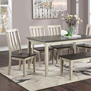 Weathered antique white brushed finish dining table by Furniture of America additional picture 4