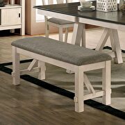 Ivory/dark gray dining table w/ retractable leaves additional photo 2 of 8
