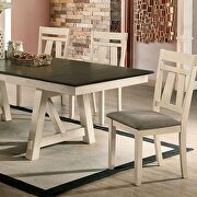 Ivory/dark gray dining table w/ retractable leaves by Furniture of America additional picture 6
