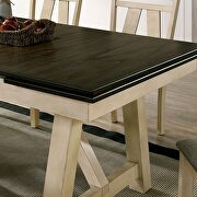 Ivory/dark gray dining table w/ retractable leaves by Furniture of America additional picture 7