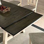 Ivory/dark gray dining table w/ retractable leaves by Furniture of America additional picture 8