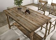 Rustic oak wood grain table top counter height table by Furniture of America additional picture 5