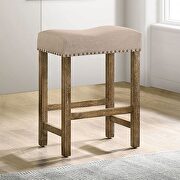Rustic oak wood grain table top counter height table by Furniture of America additional picture 8
