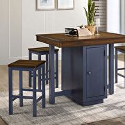 Antique dark oak/ muted blue 5 pc. counter height set by Furniture of America additional picture 2