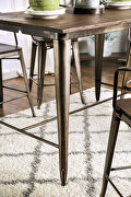 Dark bronze/natural industrial counter ht. table by Furniture of America additional picture 3