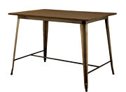 Dark bronze/natural industrial counter ht. table by Furniture of America additional picture 5