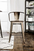 Dark bronze/natural industrial counter ht. table by Furniture of America additional picture 6