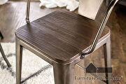 Dark bronze/natural industrial counter ht. table by Furniture of America additional picture 7