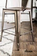Dark bronze/natural industrial counter ht. table by Furniture of America additional picture 8