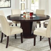 Espresso contemporary round table w/ lazy susan mirror additional photo 2 of 4