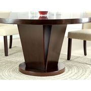 Espresso contemporary round table w/ lazy susan mirror additional photo 4 of 4