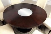 Espresso contemporary round table w/ lazy susan mirror additional photo 5 of 4