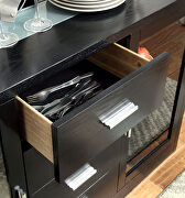 Black contemporary glass-insert server by Furniture of America additional picture 2