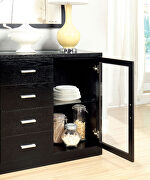 Black contemporary glass-insert server by Furniture of America additional picture 3