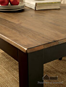 Rustic oak solid wood top transitional dining table by Furniture of America additional picture 3