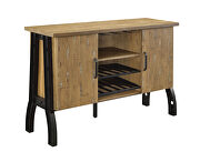 Rustic oak/black industrial server by Furniture of America additional picture 2