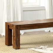 Dark oak rustic natural wood family size table by Furniture of America additional picture 10