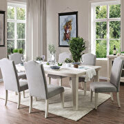 Antique white transitional dining table additional photo 2 of 8