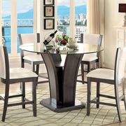 Round glass top / gray finish table by Furniture of America additional picture 2