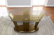 Glass top contemporary cherry base dining table by Furniture of America additional picture 3
