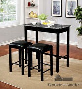 Gray/black contemporary 3 pc. counter ht. set additional photo 4 of 4