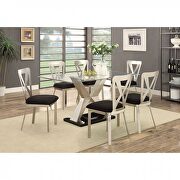 Black padded microfiber seat dining chair additional photo 4 of 3