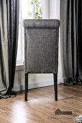Gray button tufted rustic dining chair additional photo 2 of 6