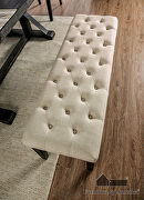 Ivory button tufted rustic dining bench by Furniture of America additional picture 2