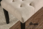 Ivory button tufted rustic dining chair additional photo 2 of 2