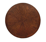Brown cherry round pedestal dining table additional photo 3 of 2