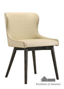 Cream padded fabric seat & back dining chair additional photo 2 of 2
