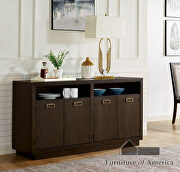 Dark walnut and beige finish family size dining table by Furniture of America additional picture 5