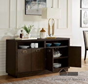 Dark walnut and beige finish family size dining table by Furniture of America additional picture 6