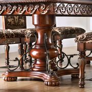 Traditional brown cherry formal dining table additional photo 3 of 15