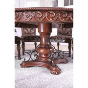 Traditional brown cherry round formal dining table additional photo 5 of 11