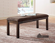 Classic walnut wood grain finish family size dining table additional photo 4 of 6
