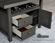 Gray finish counter height table with storage cabinets additional photo 2 of 4