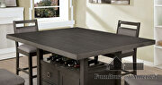 Gray finish counter height table with storage cabinets additional photo 3 of 4
