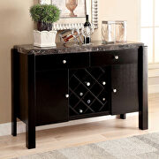 Black/ gray marble top contemporary counter ht. table by Furniture of America additional picture 6