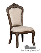 Antique brushed gray upholstered seat dining chair additional photo 3 of 5