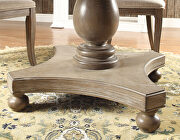 Rustic dark oak pedestal base round dining table by Furniture of America additional picture 4