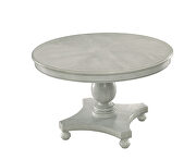 Antique white finish pedestal base round dining table by Furniture of America additional picture 12