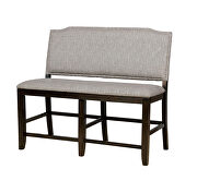 Dark gray fabric upholstery counter ht. bench by Furniture of America additional picture 2