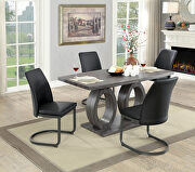 Gray finish o-shaped base design modern dining table additional photo 3 of 2
