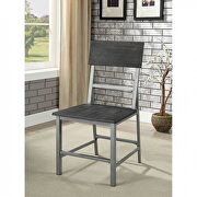 Silver/gray hand brushed powder coated finish dining chair additional photo 2 of 1